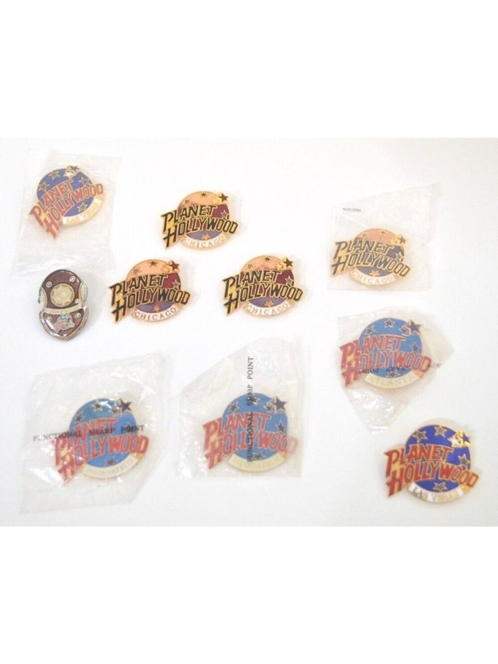 Planet Hollywood Brooch Pins Enamel Lapel Vegas Chicago Nassau ATL Indianapolis